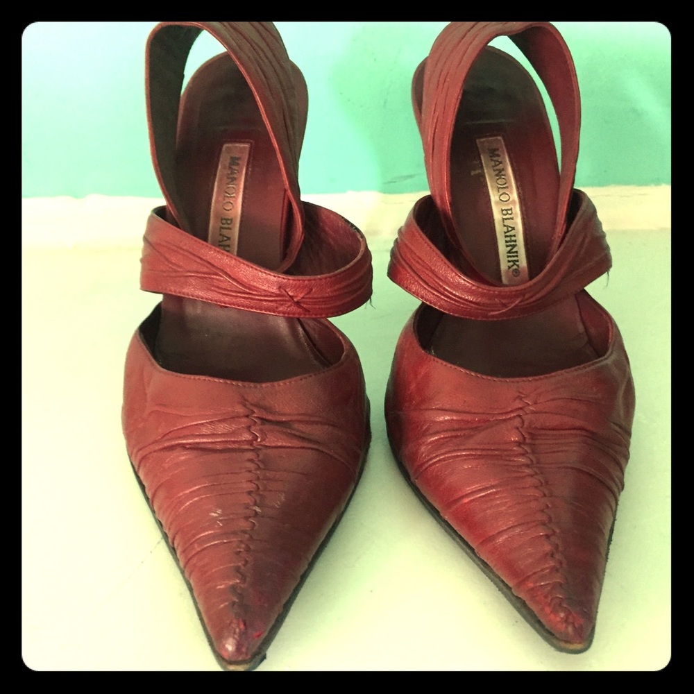 Manolo Blahnik vintage ankle strap pumps